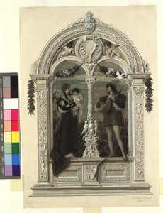 „Mládí“ (předloha pro: Gerlach  Schenk, Alegorie a emblémy, sv. 1, č. 8) od Gustav Klimt