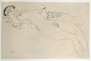 Ženský akt otočený doleva od Gustav Klimt