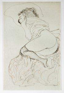 Ženský akt, otočený doleva od Gustav Klimt