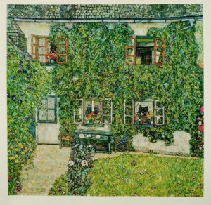 Lesnická chata, jezero Attersee od Gustav Klimt