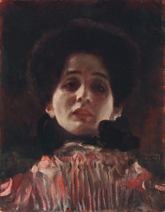 Celoobličejový portrét dámy; Damenbildnis vpředu, kolem roku 1898 od Gustav Klimt