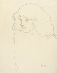 Poloviční portrét dívky ve tříčtvrtečním profilu zleva od Gustav Klimt