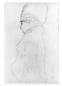 Dáma s vysokým kloboukem, kolem roku 1917, od Gustav Klimt