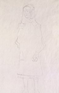 Mada Primavesi, cca 1925 (tužka na třpytivém japonském papíře) od Gustav Klimt