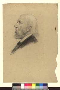 Portrétní studie starého muže v profilu směrem doleva od Gustav Klimt