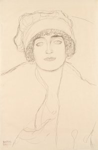 Portrét v klobouku, 1917-118 od Gustav Klimt