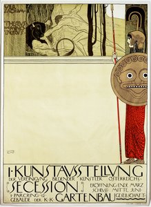 Plakát k první výstavě uměleckého hnutí "Secese" od Gustav Klimt