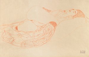 Polonahá masturbace vleže, 1912-1913 od Gustav Klimt