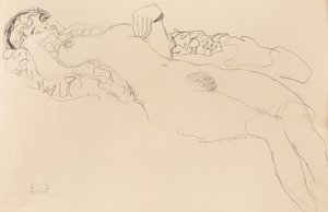 Ležící ženský akt, vlevo, 1917. od Gustav Klimt