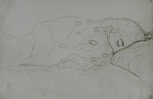 Spící akt od Gustav Klimt