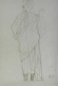 Stojící žena držící meč od Gustav Klimt