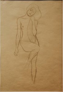 Stojící ženský akt se zvednutou pravou nohou od Gustav Klimt