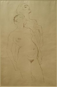 Stojící milenci (studie pro Adama a Evu) od Gustav Klimt