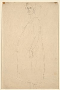 Studie oblečené těhotné ženy, asi 1915-16 (tužka na japonském papíře simili) od Gustav Klimt