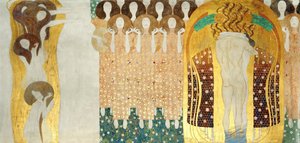 Beethovenův vlys, Detail: The Arts, Chorus of Paradise, Embrace, 1902 od Gustav Klimt
