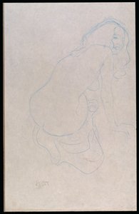 Žena nakloněná napravo s dlouhými vlasy, c.1910-11 od Gustav Klimt