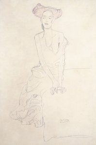 Mladá žena, podpírající se rukama od Gustav Klimt