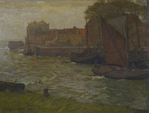 V přístavu Veere od Gustav Schönleber