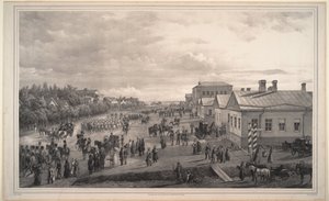 Přehlídka Chevalier Gardes Throwgh Krasnoye Selo, 1848