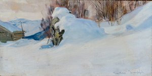 Zimní krajina (olej na plátně) od Gustav Wentzel