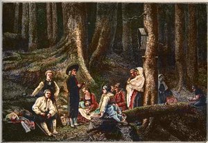 Rytina Poutníci z opatství St. Odile - Les pelerins de l