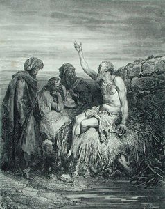 Job a jeho přátelé, ryl J. Regnier, kolem 1868 (rytina)