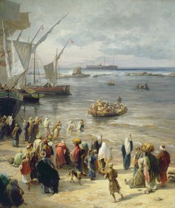 Jaffa, Rekrutování tureckých vojáků v Palestině, 1888 (pravý detail 226323)
