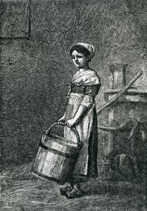 Cosette Carrying a bucket, ilustrace z 