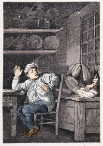 Le vol de Jean Valjean - v „“Les Misérables“ od Victora Huga, ill. od Brion, ed. Hetzel a Lacroix od Gustave Brion
