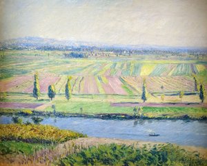 Francouzština:  La Plaine de Gennevilliers Planina Gennevilliers z kopců Argenteuil od Gustave Caillebotte