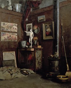 Interiér studia, cca 1872-74 (olej na plátně) od Gustave Caillebotte