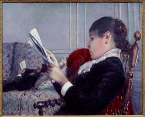 Interiér, čtenář Obraz Gustava Caillebotteho (1848-1894) 1880 Ne. 0,75x0,6 m Soukromá sbírka od Gustave Caillebotte