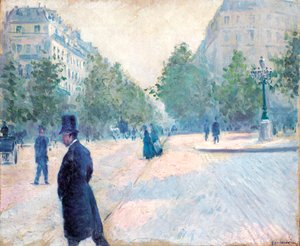 Místo Saint Augustin, Mlžné počasí, 1878 od Gustave Caillebotte