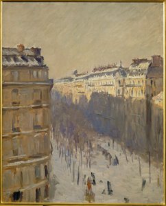 Sníh na pařížském bulváru Haussmann (olej na plátně) od Gustave Caillebotte