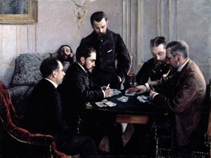 Hra Bezique, 1881 od Gustave Caillebotte