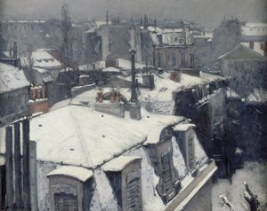 Střechy ve sněhu od Gustave Caillebotte