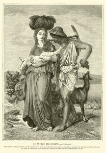 Starověcí římští rolníci vracející se domů po dni stráveném na polích (rytina) od Gustave Clarence Rodolphe Boulanger
