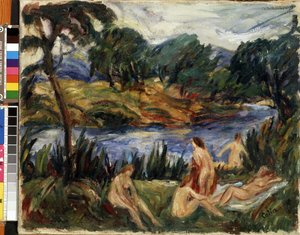 "Ženy u řeky" (Women at the river) Malba Gustava Colina (1829-1910) Olej na plátně. Expresionismus. Mikalojus Konstantinas Ciurlionis Muzeum výtvarného umění, Kaunas, Litva od Gustave Colin