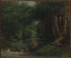 Potůček v lese od Gustave Courbet