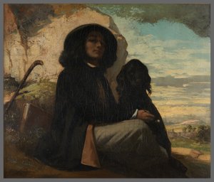Autoportrét známý jako „Courbet s černým psem“ od Gustave Courbet