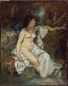 Koupající se spící u potoka od Gustave Courbet