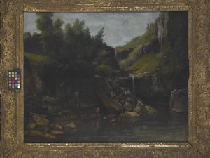 Cascade In A Rocky Landscape (olej na plátně) od Gustave Courbet