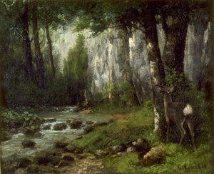 Courbet - Jelen v lese, asi 1839-1877 od Gustave Courbet