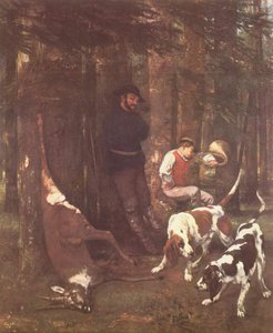Kořist (lov se psy) od Gustave Courbet
