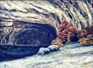 Zasněžená jeskyně Loue od Gustave Courbet
