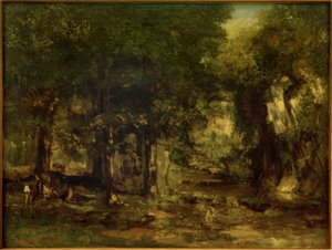 Dodávka jelenů u potoka Plaisir-Fontaine od Gustave Courbet
