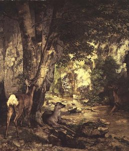 La Remise des Chevreuils (detail) od Gustave Courbet