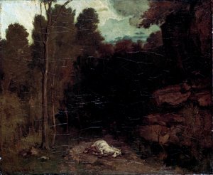 Krajina s mrtvým koněm, 50. léta 19. století. od Gustave Courbet
