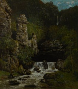 Krajina s vodopádem od Gustave Courbet
