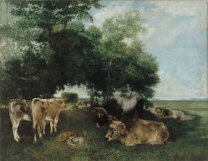 Nap během Haying Season, Doubs Mountains od Gustave Courbet